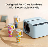 HTVRONT Auto Tumbler Heat Press - A200H Full Cup Transfer Heat Press Machine for 40 OZ Tumbler with Handle, Heat Even Cups Sublimation Machine with Adjustable Pressure & 4 Memory Modes, Blue HTVRONT