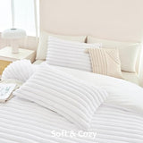 ANGIYUIN 3 Pieces White Duvet Cover Sets Twin Faux Fur Fluffy Bedding Cover Sets for Kids Girls Teens Soft Fuzzy Comforter Cover Sets for All Season(White Twin) ANGIYUIN
