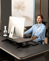 FLEXISPOT 35″ Electric Standing Desk Converter – Motorized Height Adjustable Sit Stand Riser, Fits Dual Monitors & Laptop, Wide Keyboard Tray, Smooth Quiet Lift, Home Office & Workstation Upgrade FLEXISPOT