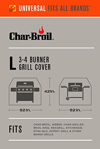 Char-Broil 3-4 Burner Large Rip-Stop Grill Cover(Black) Char-Broil