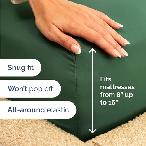 Queen Size 4 Piece Sheet Set - Comfy Breathable & Cooling Bed Sheets Set - Hotel Luxury Bedding for Women, Men, Kids, Teens, Boys & Girls - Deep Pockets, Soft, Wrinkle Free - Oeko-Tex - Emerald Green CGK Unlimited
