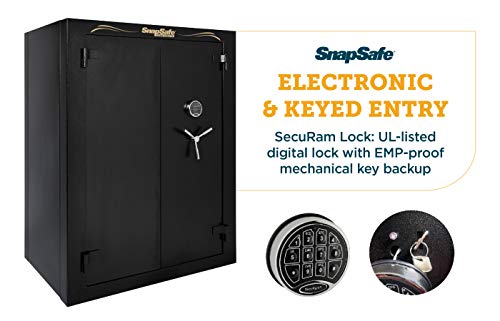SnapSafe Super Titan XL Double Door Modular Gun Safe, Model 75014 - Secure Heavy Duty Safe Ideal as a Firearm Safe, Gun Vault, Home Safe for Valuables - Gun Safe with Electronic Lock, Fire Protection SnapSafe