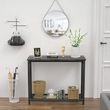 Ecoprsio Console Table Sofa Table with Mesh Shelves, 2 Tier Entryway Table Foyer Table for Entryway, Front Hall, Hallway, Sofa, Couch, Living Room, Coffee Bar, Kitchen, Grey, 32 Inch Ecoprsio
