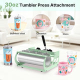 Slendor Heat Press 15x15 Inch 5 in 1 Heat Press Machine 360-Degree Swing Away Digital T Shirt Pressing Machine Multifunction Heat Transfer Sublimation Combo for T Shirts Mugs Hat Plate Cap,Green Slendor