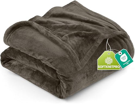 Utopia Bedding Fleece Blanket King Size Brown 300GSM Luxury Fuzzy Soft Anti-Static Microfiber Bed Blanket (90x102 Inch) Utopia Bedding