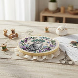 Cat Embroidery Kit for Adults - 20x20cm Pre-Stamped Pattern Cross Stitch Kit with 7.87 Inch Bamboo Hoop, Floss, Needles - DIY Craft Kit for Home Decoration & Gift Giving