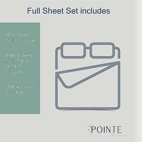 Pointehaven Flannel Deep Pocket Set with Oversized Flat Sheet, Full, Sylvan Pointehaven