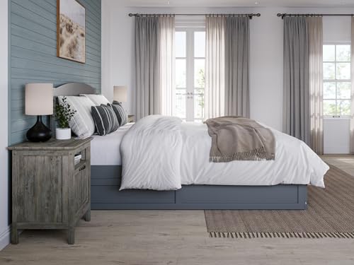 AFI, Warren Queen Platform Bed with Matching Footboard & Twin XL Trundle, Grey AFI