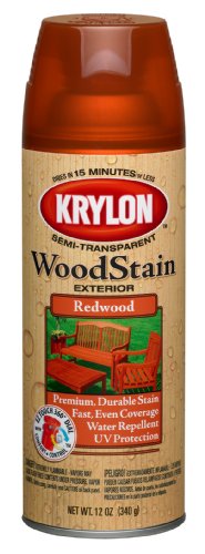 Krylon K03604000 Exterior Semi-Transparent Wood Stain, Redwood, 12 Ounce Krylon