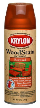 Krylon K03604000 Exterior Semi-Transparent Wood Stain, Redwood, 12 Ounce Krylon
