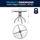 Flash Furniture Nantucket 6 Piece Patio Garden Table Set - Umbrella Table - Set of 4 Black Folding Chairs Flash Furniture