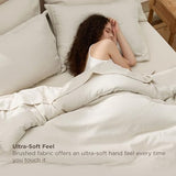 Bedsure Full Comforter Set Beige - Bed in a Bag Full Size Bedding 7 Pieces, Cationic Dyed Bed Set Gift for Family, Beige Soft Bedding for All Seasons Comforter with Sheets, Pillowcases & Shams Bedsure