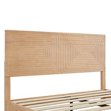 MUSEHOMEINC Mid Century Modern Solid Wood King Size Platform Bed with Adjustable Headboard MUSEHOMEINC