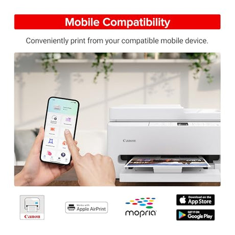 Canon PIXMA TR7120 Wireless Color Inkjet Printer for Duplex Printing, White – Home Printer with Copier/Scanner, Auto Document Feeder, Compact Design, Intuitive Control Panel Canon