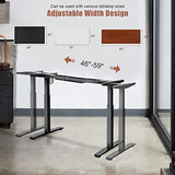 COSTWAY Electric Stand up Desk Frame, Ergonomic Sit to Stand Desk Frame w/Adjustable Height & Width, DIY Workstation Base w/Memory Controller for Home Office(Frame Only) (Black) COSTWAY