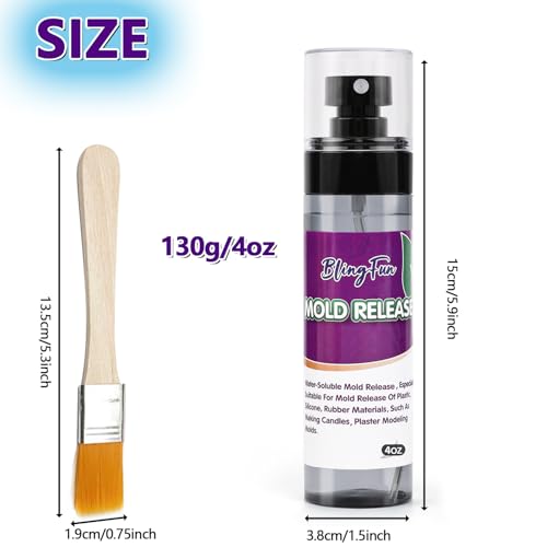 Pachsi 4Oz Mold Release Spray for Candle Making and Epoxy Resin, Fast-Drying Silicone Oil Releaser, Non-Stick Professional Mold Release Agent, Promotes Mold Longevity, Withstands High Temperature