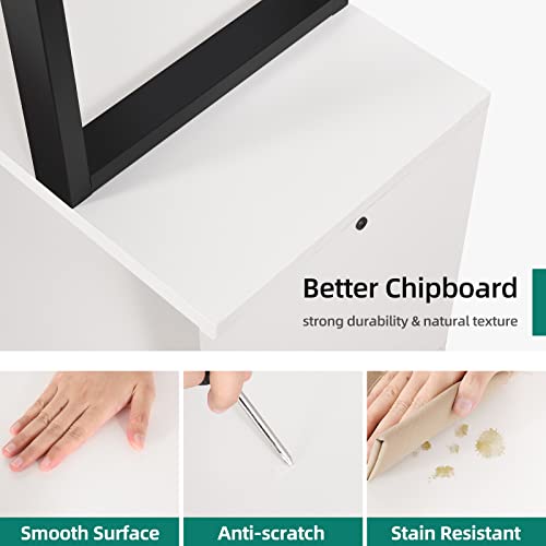 YITAHOME Modern 5-Tier S-Shaped Bookshelf in Cream White - Stylish Decorative Storage for Any Space YITAHOME