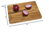 Lipper International 7215 Teak Wood Edge Grain Kitchen Cutting and Serving Board, Small, 12" x 9" x 5/8" Lipper International