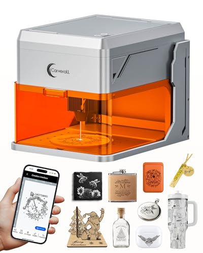 Carverall A1 Pro 10W Mini Laser Engraver with Camera, Portable Laser Engraver and Cutter Desktop Lazer Engraving Machine for Wood Leather Painted Metal Glass, Home DIY, Small Business, Class 1 Carverall