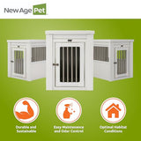 New Age Pet ECOFLEX InnPlace Dog Crate & End Table, Indoor Furniture Style Pet Kennel for Small, Medium, Large & XL Dogs, Durable Composite, Antique White, Small New Age Pet