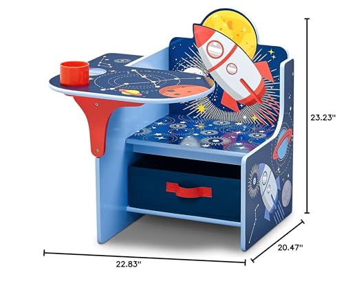 Delta Children Space Adventures Chair Desk with Storage Bin - Ideal for Arts & Crafts, Snack Time, Homeschooling, Homework & More - Greenguard Gold Certified, Blue Delta Children