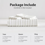 WARMDERN White Boho Duvet Cover Set Full Size, Striped Textured Duvet Cover Tufted Bedding Set, 3 Pcs Ultra Soft Washed Microfiber Duvet Cover with Zipper Closure (Full, White) WARMDERN