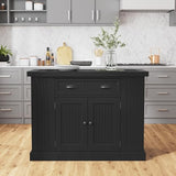Nantucket Distressed Black Kitchen Island by Home Styles homestyles