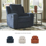 Signature Design by Ashley Danum Casual Manual Tufted Wall Hugger Recliner with Track Arms, Blue