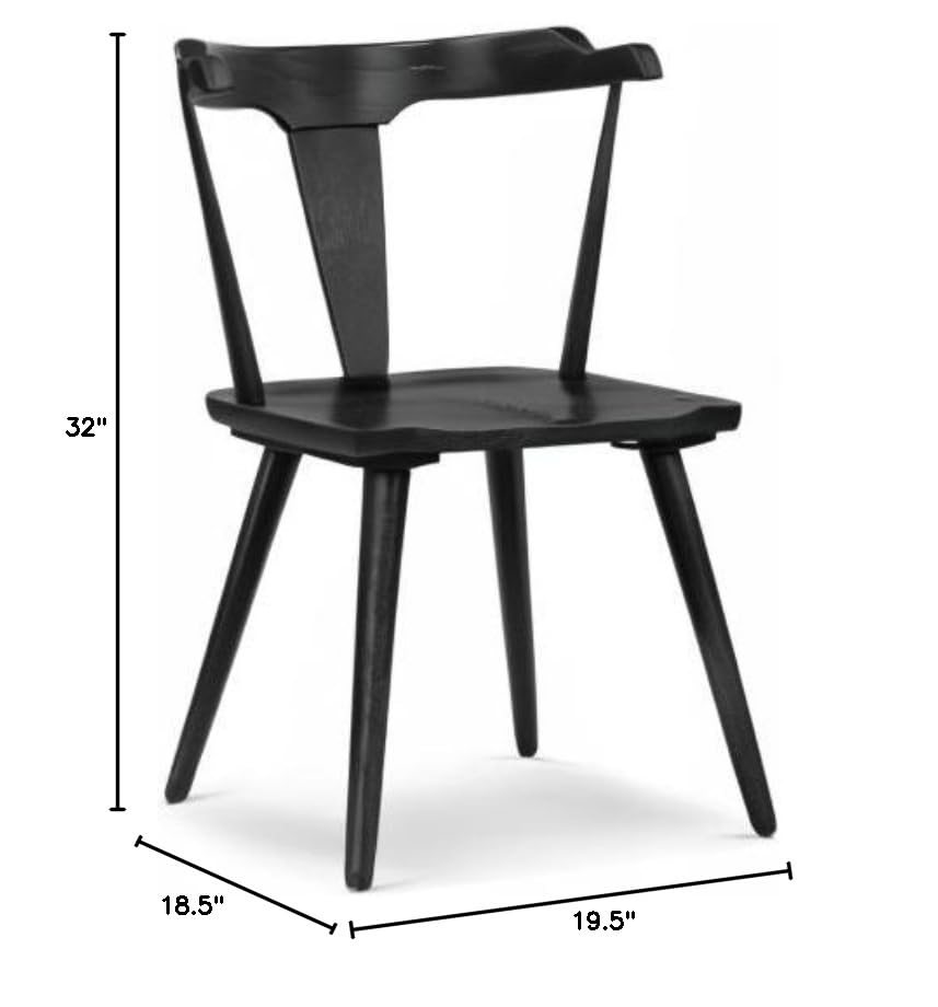 POLY & BARK Enzo dining chairs, Single, Black - WoodArtSupply