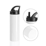 PYD Life Sublimation Tumblers Blanks Cups Water Bottle White 20 OZ Skinny Straight Sports Bottles Mugs with Portable Sippy Up Lid with Straw,for Tumbler Heat Press 4 Pack PYD Life
