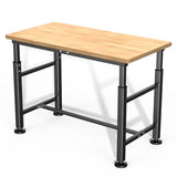 Ultrawall Workbench for Garage, 47.5" Adjustable Height Work Table, Heavy Duty Rubber Wood Workstation for Workshop, Office, Home, 2000 LBS Load Capacity Ultrawall