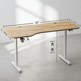 FEZIBO Height Adjustable Electric Standing Desk, 63 x 24 Inches Stand up Table, Sit Stand Home Office Desk with Splice Board, LightRusticbrown FEZIBO