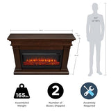 Real Flame Beau 59" Landscape Electric Fireplace with Mantel for Living Room or Bedroom, Replaceable Fireplace Insert Heater, Realistic Log and Flame Effect, Remote Control, Timer Real Flame