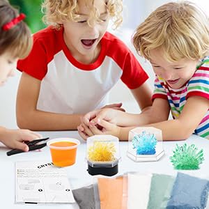 BenBen Crystal Growing Kit for Kids, Grow 6 Crystals with Light Up Display Stand, Educational STEM Toys for Girls and Boys, Science Kit for Kids Age 8-14, Birthday Gifts Science Experiments BenBen
