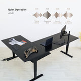 Progressive Desk L Shaped Height Adjustable Standing Desk 78" x 48" - Corner Computer Desk - Electric Stand Up Rising Workstation - Black Frame/Bright Beech Top PROGRESSIVE AUTOMATIONS