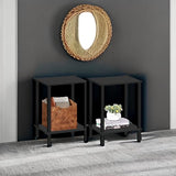 TUTOTAK End Table, Set of 2, Side Table, Nightstand, 2-Tier Storage Shelf, Sofa Table for Small Space, Living Room, Bed Room TB01BK035 TUTOTAK