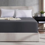 Nestl Dark Grey Extra Deep Pocket King Fitted Sheet Only, Hotel Luxury King Size Fitted Sheets Easily Fits 18 to 24 Inch Mattress, Super Soft, Wrinkle-Free, and Breathable Sheets with Corner Straps Nestl