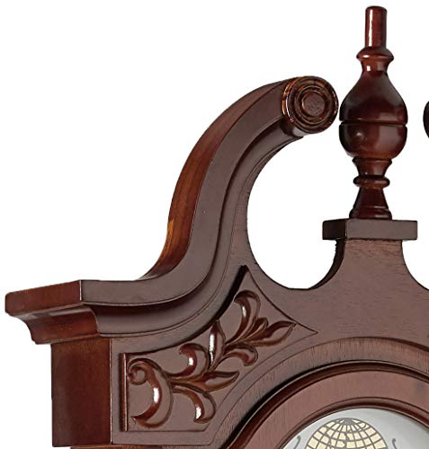 Bedford Clock Collection Grand Antique Chiming Wall Clock with Roman Numerals in a in a Cherry Oak Finish, 38" L Bedford Clock Collection