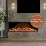 Modern Ember Aerus Skyline 60 Inch Linear Multi-Sided 3D Smart Electric Fireplace - 1,000+ Flame & Ember Bed Color Combinations, Fully or Partially Recessed | Alexa/WiFi Enabled - Remote Included Modern Ember