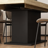 Homsee Extendable Dining Table for 8-10 People, Modern Wood Rectangular Expandable Kitchen Table Dinner Table for Ninng Room, Brown and Black Homsee