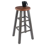 Winsome Wood Ivy Counter Stool, Rustic Gray and Teak, 24" Winsome