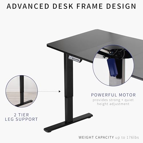 VIVO Electric Height Adjustable 71 x 30 inch Memory Stand Up Desk, White Table Top, White Frame, Standing Workstation with Preset Controller, 1B Series, DESK-KIT-1W7W - WoodArtSupply