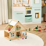 Olivia's Little World Kids Buildable Furnished Wooden Dollhouse for 3.5" Dolls Olivia's Little World