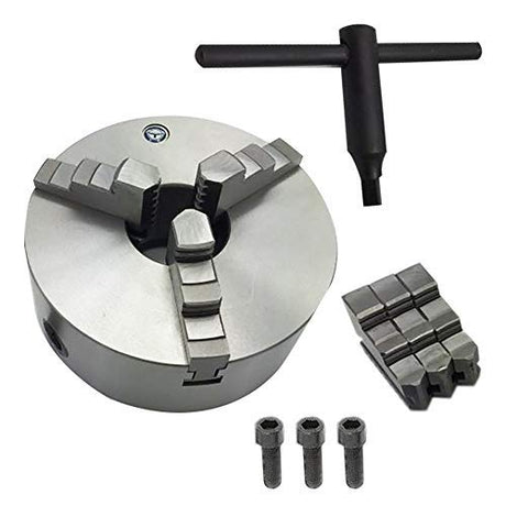3 Jaw Lathe Chuck Manual Chuck 3" K11-80 Self-centering Lathe Drilling Part 80mm Total 2 Set of Jaws findmall