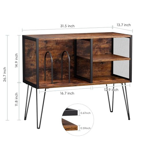 Vfelf Record Player Stand, Record Player Table with Vinyl Storage Holds up to 230 Albums Storage Cabinet Turntable Stand Album Shelf and Holder Vfelf