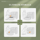 COLAMY Upholstered Velvet Barrel Accent Chair with Storage Ottoman, Morden Living Room Chair with Lounge Seat for Bedroom/Reading Spaces, Green COLAMY