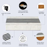 Handicrafts Home Large Decorative Storage Box with Lid – Black White Modern Storage Box, Remote Control Organizer for Coffee Table, Console & Living Room Decor – Mono Sprint 12 x 6 x 2 Handicrafts Home