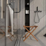 Bare Decor Mosaic Folding Stool in Solid Teak Wood, Brown Bare Decor