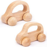 Wooden Baby Cars Toys, Montessori Toys for Babies 0-6-12 Months, Wooden Toys for Toddlers 1-3, Boy Nursery Neutral Nursery Decor Wood Rattle Baby Push Cars TUOWITA