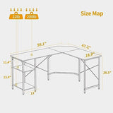CubiCubi L Shaped Desk, 59.1 Inch Reversible Corner Desk with Storage Shelves, Home Office Desk for Writing Gaming Study, Rustic Brown CubiCubi